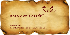 Kolonics Odiló névjegykártya